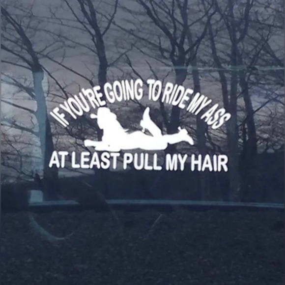Funny Country Cowgirl Trucker Pull My Hair Ride My @** Car Decal Window Sticker - Picture 6 of 9